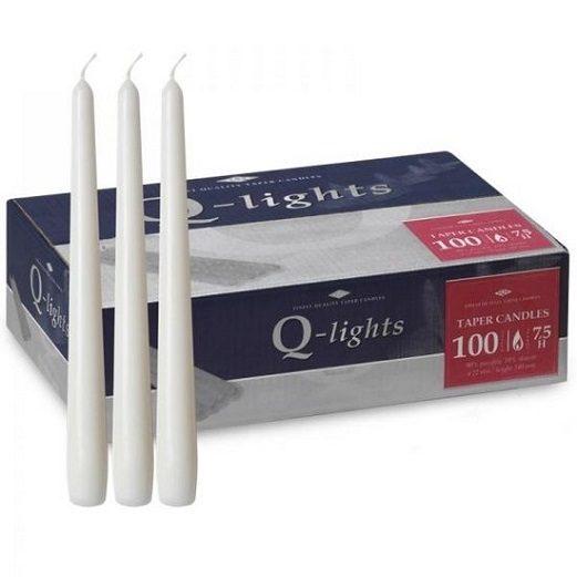 Bougies gothiques blanches 30 cm, ø23x300mm boîte de 100 pièces.